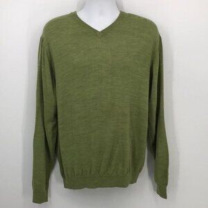 Cutter & Buck Wool  Blend Men's Douglas V-Neck Spring Green Size L